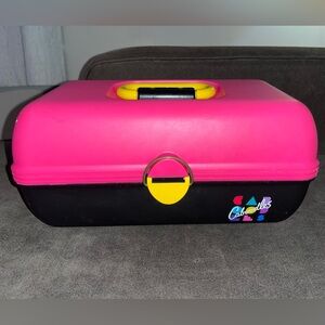 Caboodles hot Pink and Black Makeup Case vintage